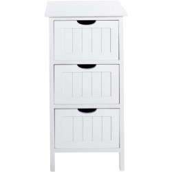 Haku Mobel komodica, bela, drvo masiv/MDF, 30 x 30 x 64 cm | Outlet BGD