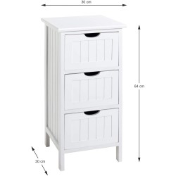 Haku Mobel komodica, bela, drvo masiv/MDF, 30 x 30 x 64 cm | Outlet BGD