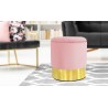 ALIENOR - plišani tabure roze - zlatno | Outlet BGD