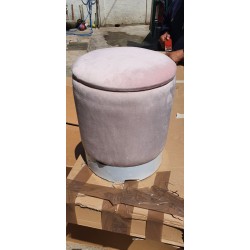 ALIENOR - plišani tabure roze - zlatno | Outlet BGD
