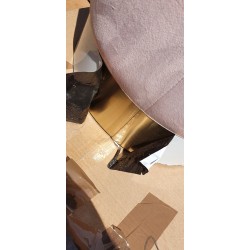 ALIENOR - plišani tabure roze - zlatno | Outlet BGD