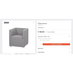 Fotelja Carmen, tkanina, siva, 63 x 70.5 x 64 cm | Outlet BGD