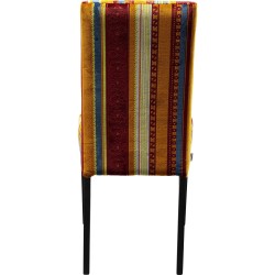 Kare Design Econo Very British tapacirana stolica sa šarenom tekstilnom presvlakom, crnim nogarima od bukve i visokim naslonom