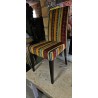 Kare Design Econo Very British tapacirana stolica sa šarenom tekstilnom presvlakom, crnim nogarima od bukve i visokim naslonom