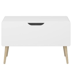 Gaia sanduk, bela, MDF/hrast, 80x50x35 cm | Outlet BGD