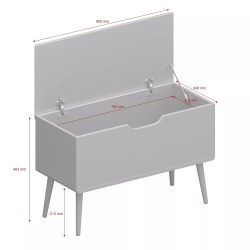 Gaia sanduk, bela, MDF/hrast, 80x50x35 cm | Outlet BGD