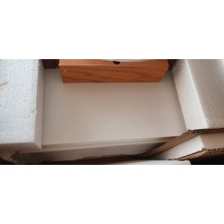 Lindholm cipelarnik/klupa, bela,nogari hrast masiv, 75x52x35 cm | Outlet BGD
