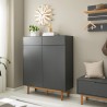 Lindholm komoda/cipelarnik, siva, MDF/hrast, 110x131.5x38cm | Outlet BGD
