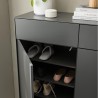 Lindholm komoda/cipelarnik, siva, MDF/hrast, 110x131.5x38cm | Outlet BGD