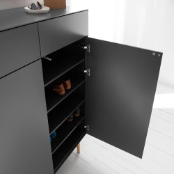 Lindholm komoda/cipelarnik, siva, MDF/hrast, 110x131.5x38cm | Outlet BGD