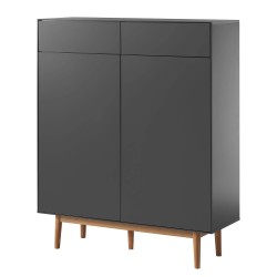 Lindholm komoda/cipelarnik, siva, MDF/hrast, 110x131.5x38cm | Outlet BGD