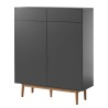 Lindholm komoda/cipelarnik, siva, MDF/hrast, 110x131.5x38cm | Outlet BGD