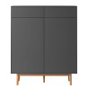 Lindholm komoda/cipelarnik, siva, MDF/hrast, 110x131.5x38cm | Outlet BGD