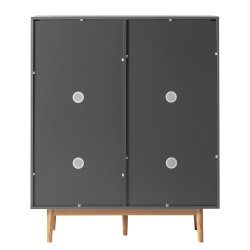 Lindholm komoda/cipelarnik, siva, MDF/hrast, 110x131.5x38cm | Outlet BGD