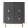 Lindholm komoda/cipelarnik, siva, MDF/hrast, 110x131.5x38cm | Outlet BGD