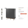 Lindholm komoda/cipelarnik, siva, MDF/hrast, 110x131.5x38cm | Outlet BGD