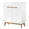 Tenabo komoda/cipelarnik, hrast masiv/MDF, bela, 85x101x40cm | Outlet BGD