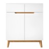Tenabo komoda/cipelarnik, hrast masiv/MDF, bela, 85x101x40cm | Outlet BGD