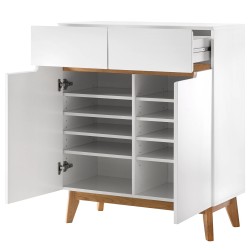 Tenabo komoda/cipelarnik, hrast masiv/MDF, bela, 85x101x40cm | Outlet BGD