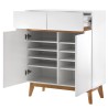 Tenabo komoda/cipelarnik, hrast masiv/MDF, bela, 85x101x40cm | Outlet BGD