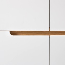 Tenabo komoda/cipelarnik, hrast masiv/MDF, bela, 85x101x40cm | Outlet BGD