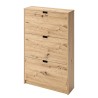 Cipelarnik Chazy II u dekoru hrasta sa 3 vrata i uskim korpusom dimenzija 79 x 124 x 25 cm
