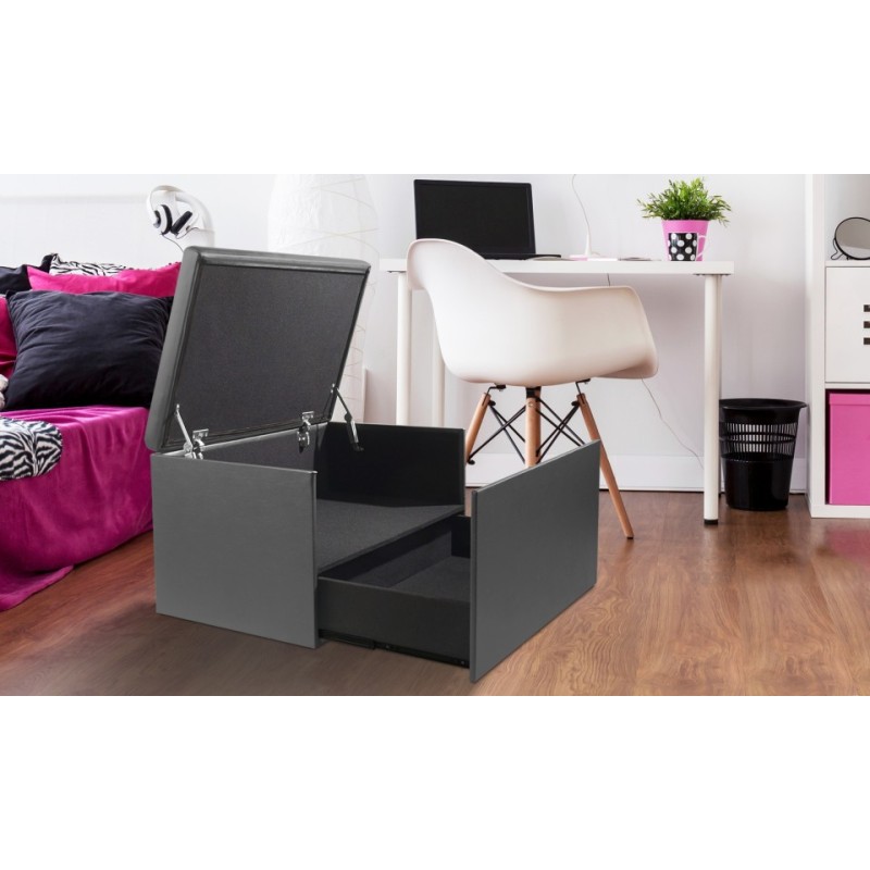 Siva Fancy Box klupa i kutija za cipele sa izvlačnom fiokom