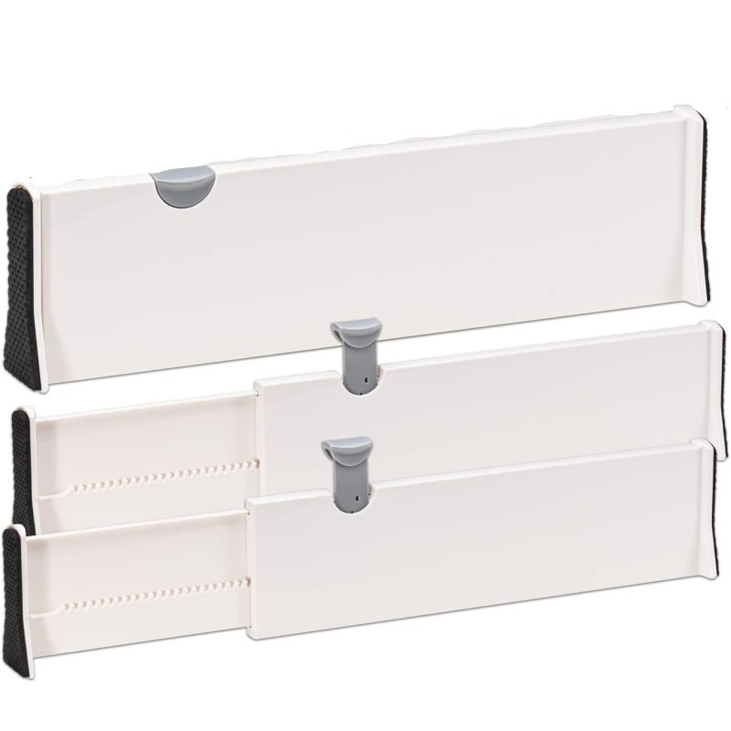 Set od 3 podesive pregrade za fioku, 38 - 54cm, bela | Outlet BGD