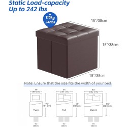 B&D sklopivi tabure sa prostorom za odlaganje, 38x38cm, braon | Outlet BGD