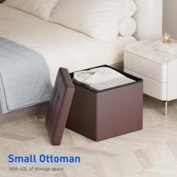 B&D sklopivi tabure sa prostorom za odlaganje, 38x38cm, braon | Outlet BGD