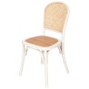 Biscottini bela Thonet stolica od masiva jasena sa pletenim ratan sedištem u vintage bistro stilu