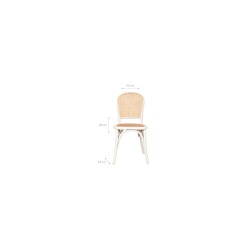 Biscottini bela Thonet stolica od masiva jasena sa pletenim ratan sedištem u vintage bistro stilu