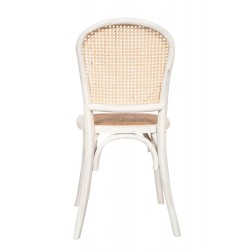 Biscottini bela Thonet stolica od masiva jasena sa pletenim ratan sedištem u vintage bistro stilu