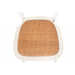 Biscottini bela Thonet stolica od masiva jasena sa pletenim ratan sedištem u vintage bistro stilu
