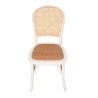 Biscottini bela Thonet stolica od masiva jasena sa pletenim ratan sedištem u vintage bistro stilu