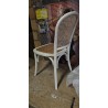 Biscottini bela Thonet stolica od masiva jasena sa pletenim ratan sedištem u vintage bistro stilu uživo