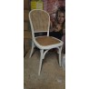Biscottini bela Thonet stolica od masiva jasena sa pletenim ratan sedištem u vintage bistro stilu uživo