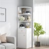 Mosegor ugaona polica, bela, MDF, 150x30x30 cm | Outlet BGD