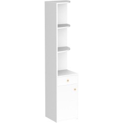 Mosegor ugaona polica, bela, MDF, 150x30x30 cm | Outlet BGD