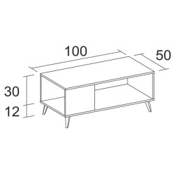 Exojo Odda klub sto, shamal/grafit, iverica, 100x50x42cm | Outlet BGD