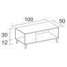 Exojo Odda klub sto, shamal/grafit, iverica, 100x50x42cm | Outlet BGD