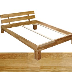 Ars Natura AresWOOD II veliki bračni krevet od punog drveta divljeg hrasta dimenzije 180x200 cm