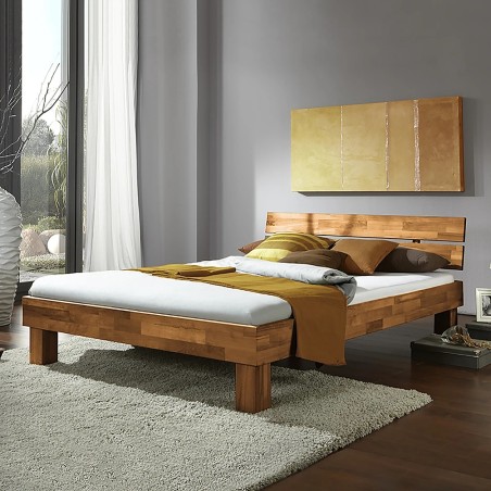 Ars Natura AresWOOD II moderan krevet od punog drveta divljeg hrasta sa uzglavljem dimenzije 140x200 cm