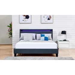 LED krevet sa tkaninom 205x144x98 cm & dušek 135x190cm | Outlet BGD