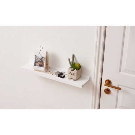 Zidna polica 90 x 15 x 4 cm, hrast masiv, bela | Outlet BGD
