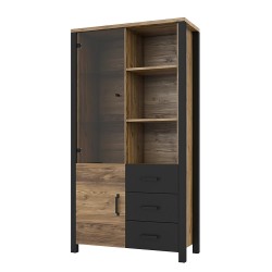 RedLiving Velleron vitrina, dekor smreke/mat crna, 101x191x43cm | Outlet BGD