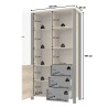 RedLiving Velleron vitrina, dekor smreke/mat crna, 101x191x43cm | Outlet BGD