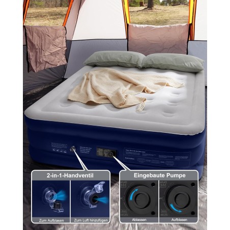 OlarHike krevet sa ugrađenom pumpom, 203x152x46 cm, plava | Outlet BGD