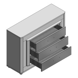 Loftscape Tromoy komoda, LED, bela/bela visoki sjaj, 120x87x43 cm | Outlet BGD