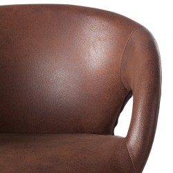 Ars Manufacti Woodlawn II set od 4 braon stolice od veštačke kože sa crnim metalnim ramom i dubokim sedištem